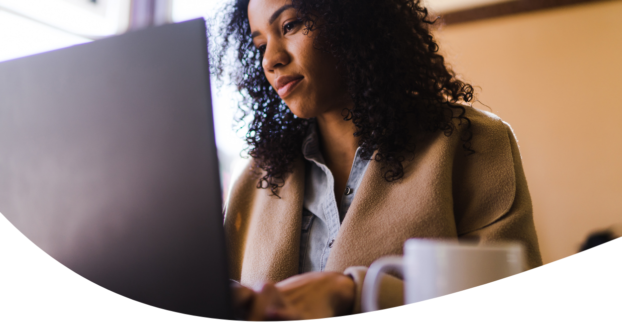 woman working on laptop