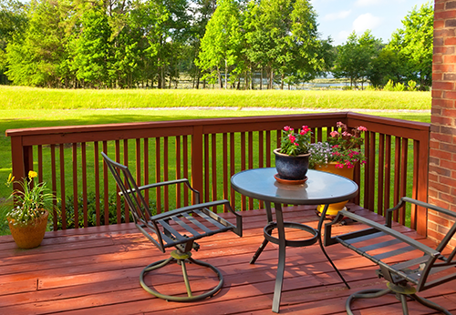 wood deck and trees