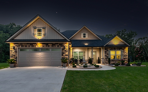 exterior of house at night