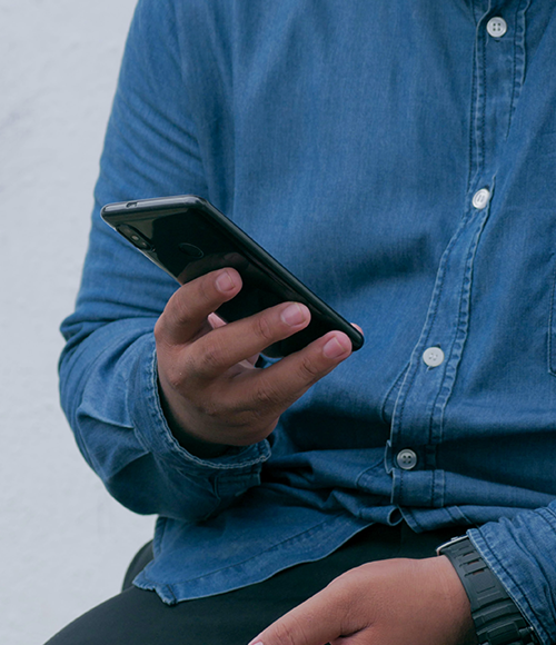 person looking at cellphone