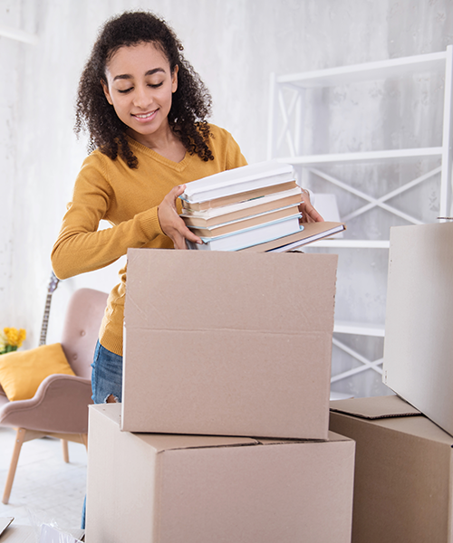 teen packing boxes