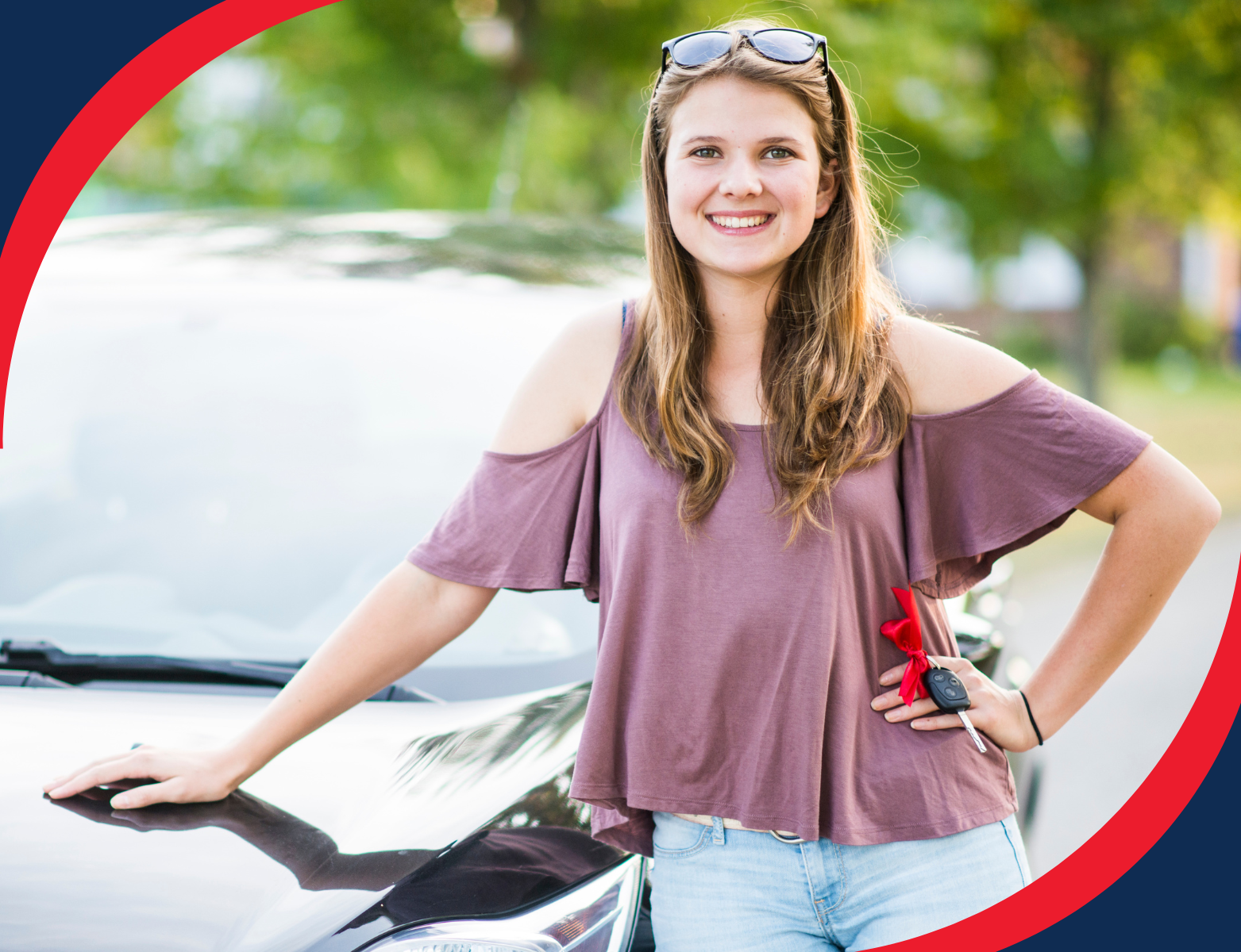 youth leaning on car