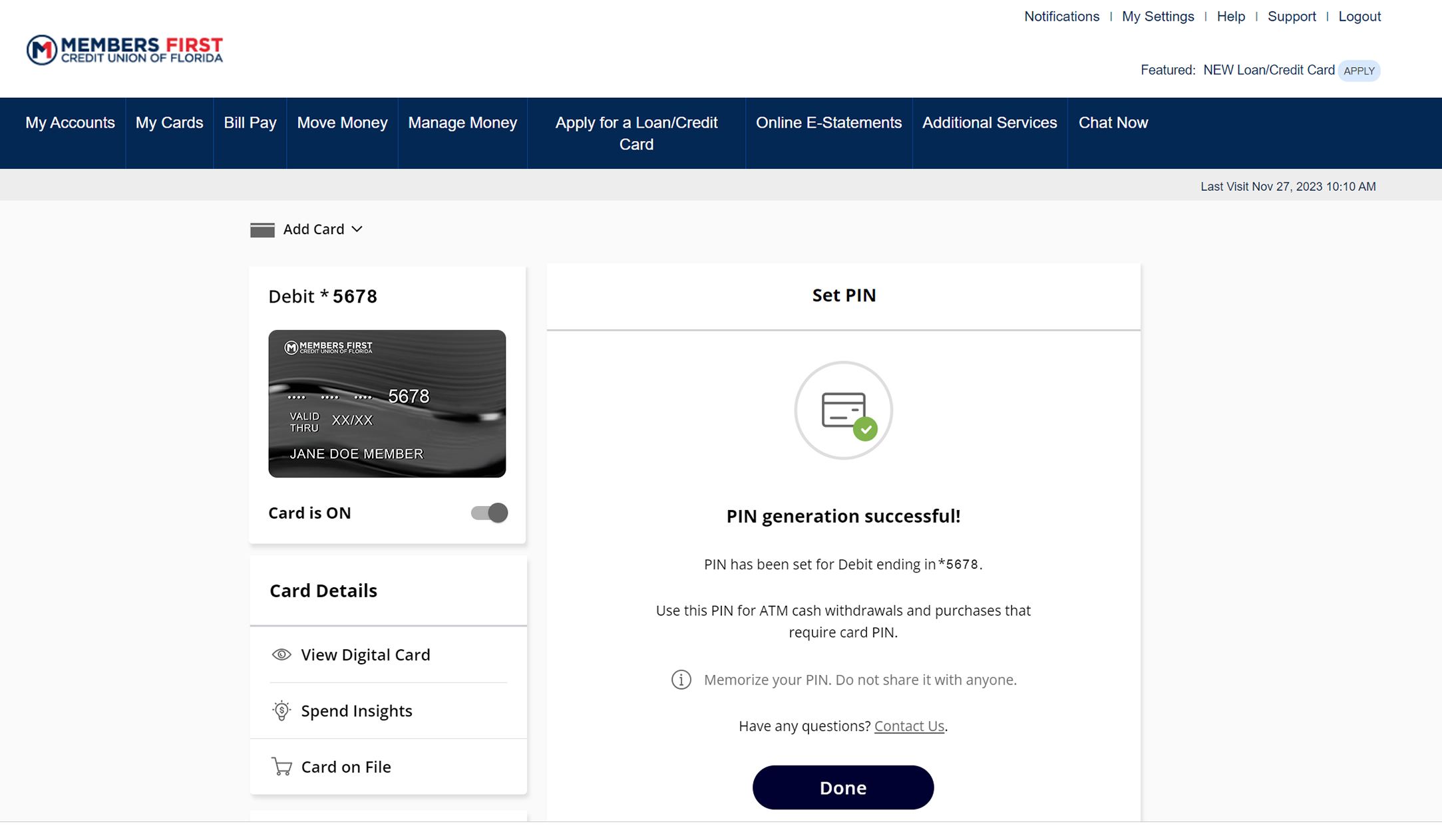 activate card step example